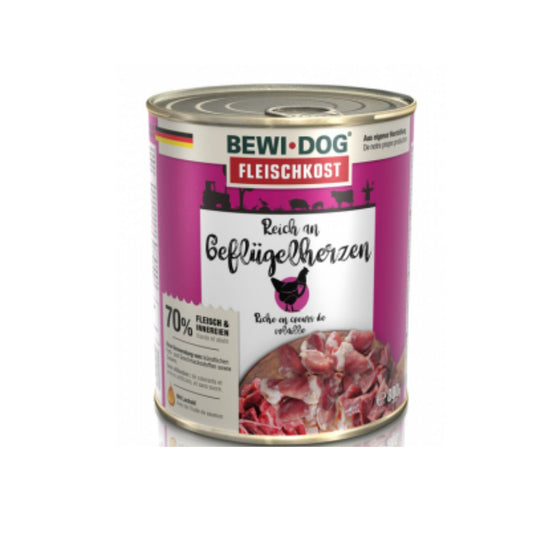 Bewi-Dog Fleischkost Geflügelherzen 800g