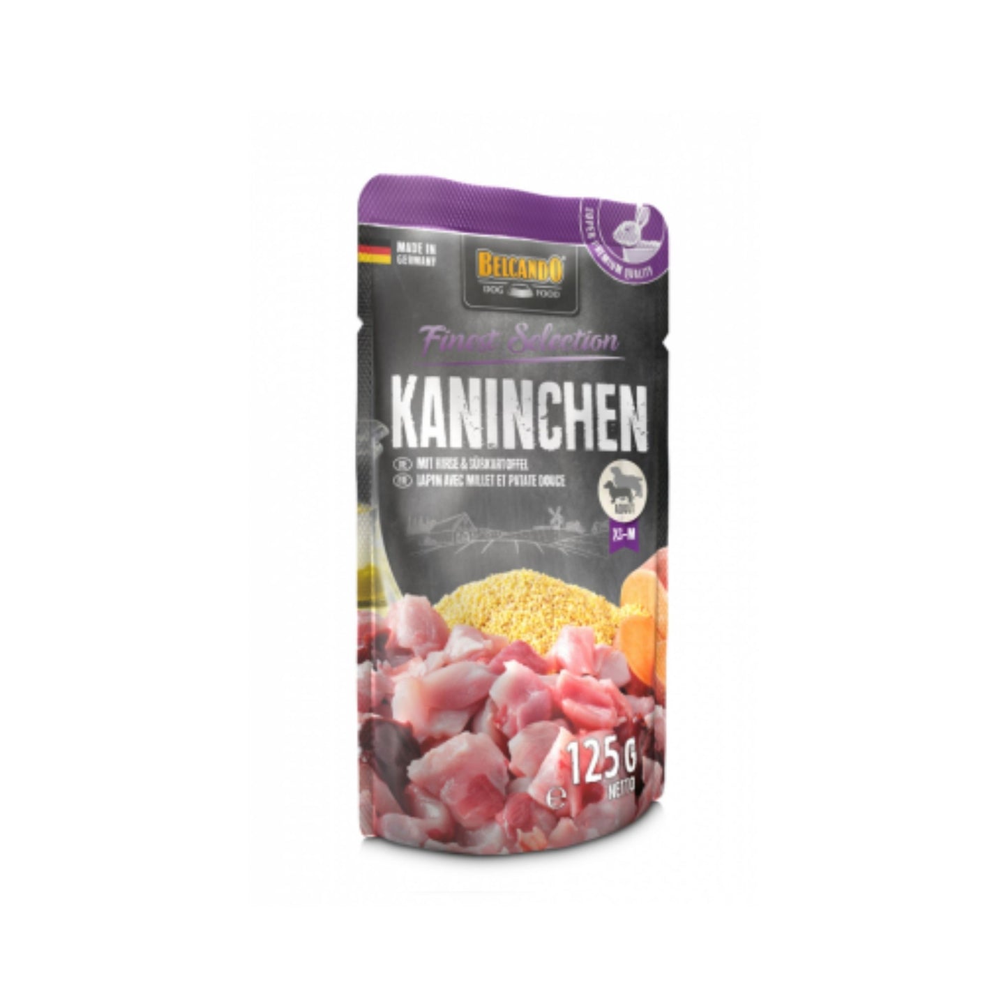 Kaninchen mit Hirse und Süßkartoffeln 125 g
